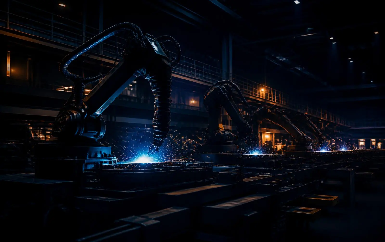 Automated production cell operating under low light